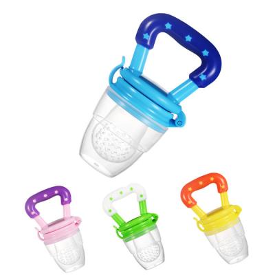 China DOT Pattern Baby Silicone Food Feeder Pacifier Feeder For Infants With Fresh Fruit Pouches for sale