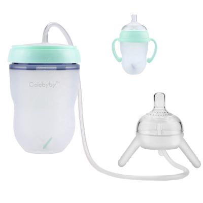 China 250ml Baby Feed Self Feeding Bottle Silicon On The Go Feeding Bottle for sale