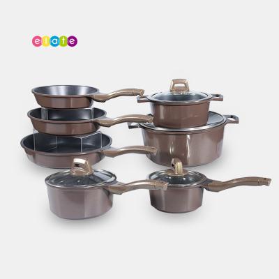 China Sustainable Amazon Kitchen Cookware Set Non Stick 13pcs Cookware Sets With Gift Box Sales For Cookware Set for sale