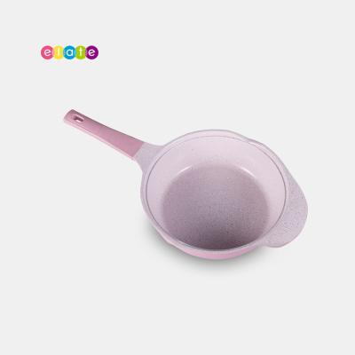 China Sustainable Non-Stick Round Fryer Pan Steel Deep Frying Pan With Lid for sale