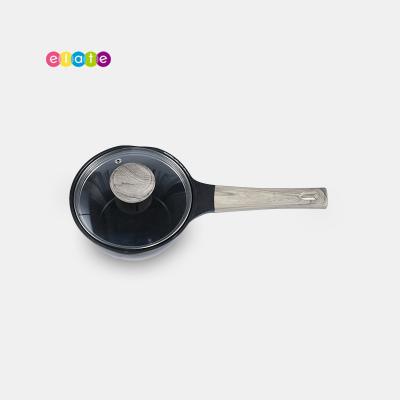 China Viable Die Cast Aluminum Sauce Pan Milk Casserole With Nonstick Marble Coating Aluminum Milk Pan With Lid for sale