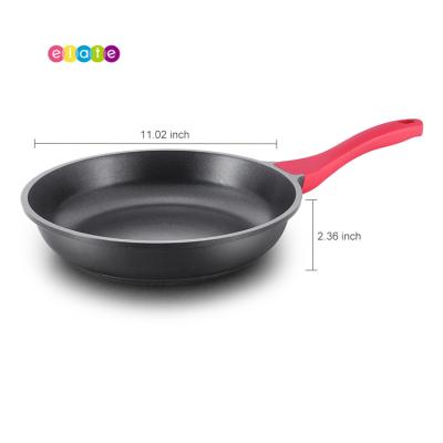 China Durable Chinese Marble Cast Aluminum Wok 30cm Nonstick Wok 11 Inch Flat Bottom Wok Pan for sale