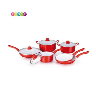 China Sustainable Forged Aluminum Nonstick Cooking Pressed Pots Cookware Sets Cooking Pot for sale