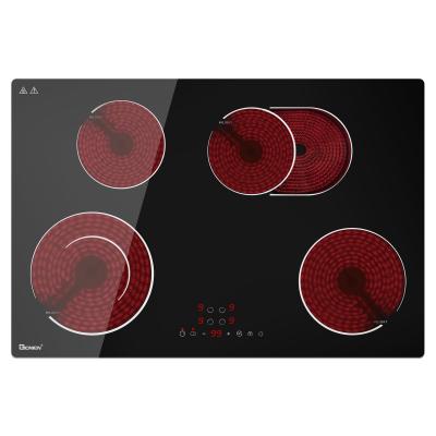 China Electric Cooktop 4 Burners 220V Ceramic Cooktop 30 Inch Glass Cooktop 7200W for sale