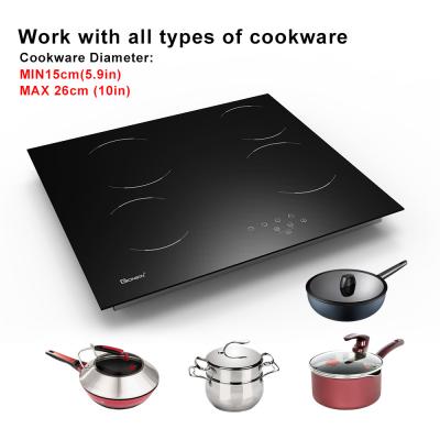 Chine Cuisinière en verre en céramique électrique 60 cm Cuisinière en verre noir avec 4 zones de cuisson à vendre