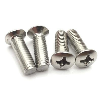 China Stainless Steel Oval Flat Head Screw A2 A4 Oval Head M2 M2.5 M3 M4 Phillip Drive Cross Head Screws And Nuts for sale