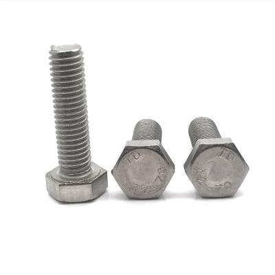 China Industry/Din933 stainless steel 304 construction fasteners din931 316 a2-70 a4-80 hex screw hex head bolt for sale