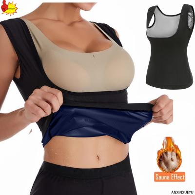 China Waterproof Women Long Shapewear Weight Loss Fitness Slimming Body Shaper Workout Heat Trapping Waist Trainer Sweat Suit Sauna Shirt for sale