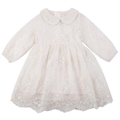 China new cute Anti-wrinkle dress child girl knee length mesh flower dress girls trailing baby birthday dresses hot sale products for sale