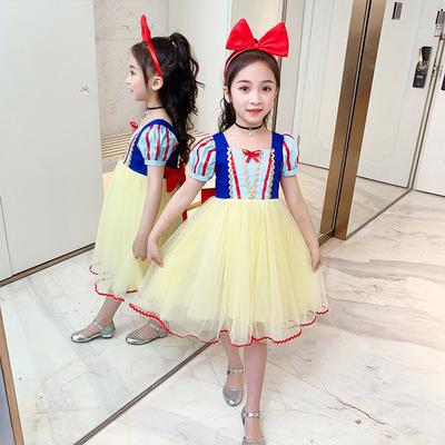 China Anti-wrinkle Halloween costume cosplay party snow white costume stage role playing costume children's clothing girl's long-sleeved dresses for sale