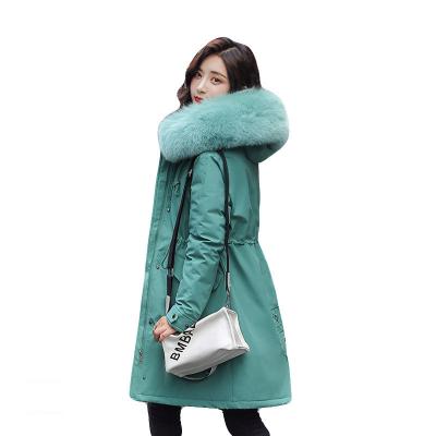 China 2021 winter women's parkas coats fur winter jackets warm snow coat jacket Anti-wrinkle collar hooded thick section parkas for sale