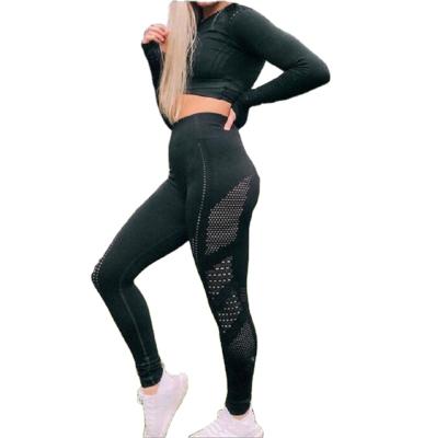 China High Quality Breathable Waist Fitness Elastic Butt Lifting Knitted Yoga Pants for sale