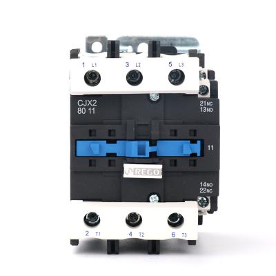 China REGO CJX2-80 LC1-D80 3P 50/60HZ 80A AC Magnetic Contactor CJX2-80 for sale