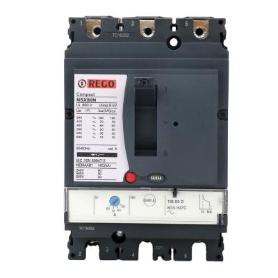 China New Style Multiple High Quality 56to80a Cast Case Circuit Breaker 3 Pole Circuit Breaker NSX80N for sale