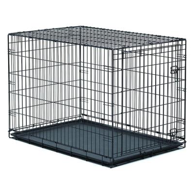 China Breathable Classics Style Multiple Sizes Cheap Metal Stainless Steel Foldable Black Dog Cage for sale