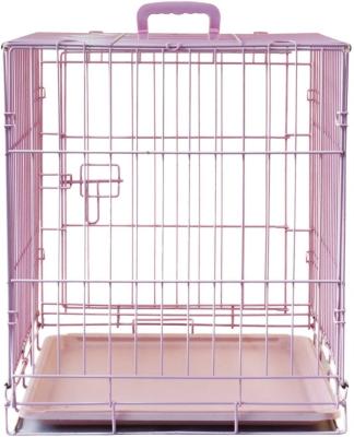 China Breathable Classics Style Cheap Metal Rose Foldable Stainless Steel Dog Cage for sale