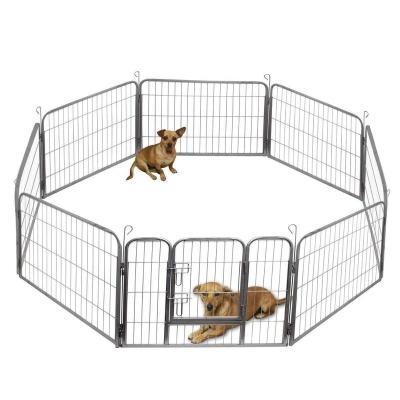 China Wholesale Breathable Foldable Heavy Duty Square Tube Metal Puppy Puppy Exercise Fence Pet Playpen With Lock for sale