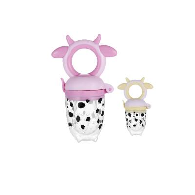 China Juice Feeder Food Grade Silicone Material China Factory Wholesale BPA Free Baby Cow Fruit Feeder for sale