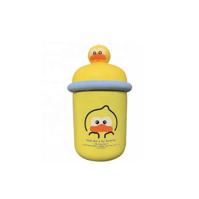 China High Quality PORTABLE Thermos Mug With Animal Patterns Like Duck With A Yellow Strap Leakproof Stainless Steel Thermos Unisex Mug for sale