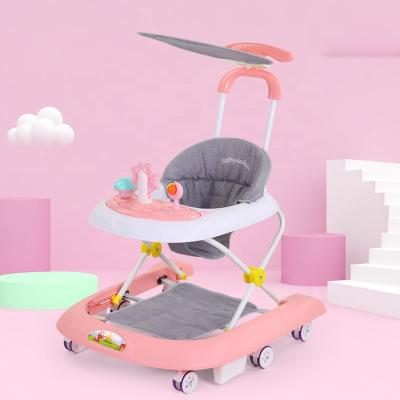 China Lightweight Baby Walker Rollover Prevention Baby Learn Walker Simple Foldable Multifunctional Music Baby Walker for sale