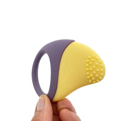 China Exquisite Safe Food Grade Silicone 100%food Grade Silicone Teether Baby Mango Shape Baby Teether Material for sale