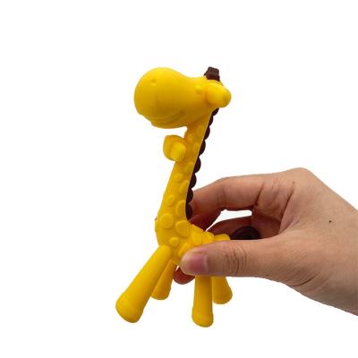 China Wholesale Bpa Free Soft Baby Silicone Food Grade Material Chewing Toy Baby Teether Giraffe Shape Teether Silicone for sale