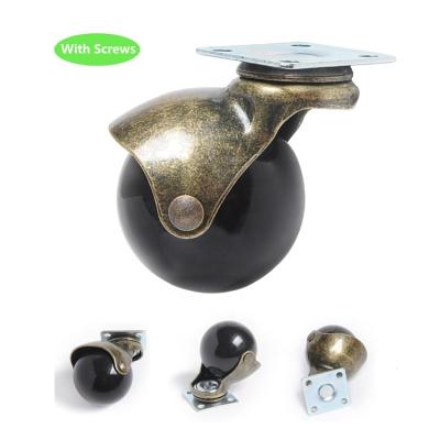 China 38mm Modern Vintage Light Duty Furniture Leveling Ball Bed Caster Wheel Plate Casters Without Brake for sale