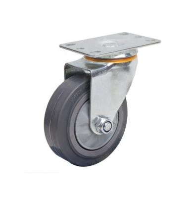 China swivel & Rigid Rubber Caster Industry Flat Tpr Universal Caster Bearing With Cover Roller Foot Wheel Manufacturer Wholesale for sale