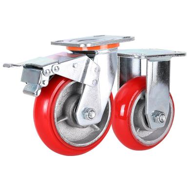 China Rigid China Made Caster Wheel Iron Top Standard Double Rim 8