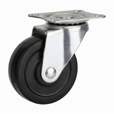 China 1 Inch Flat Free Light Duty Black PP Swivel Caster Wheel for sale