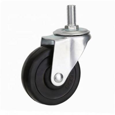 China Factory Direct Silent PIVOT Screw 2.5 Inch Flat Swivel Hard Rubber Caster Wheels For Industrial for sale