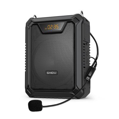 China New SHIDU 18W Voice Amplifier 2021 BT Wirelee Loud Speaker Waterproof Wireless Voice Amplifier With FM Cheap 3.7V 2500mAh for sale