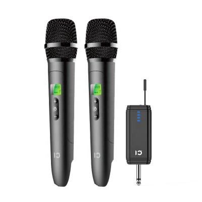 China SHIDU Professional UHF SD-U30 Double Handheld Wireless Karaoke System Microphone Handheld Moving-coil Microphone For Church for sale