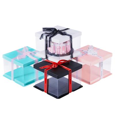 China Factory price recyclable custom hot sales wholesale luxury clear square food grade cardboard cake box for sale