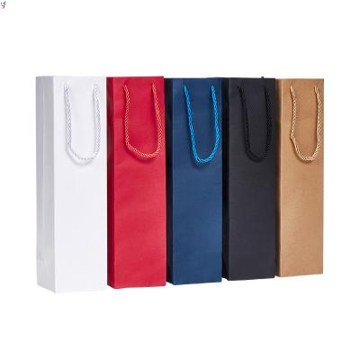 China Hot Sales Materials Hot Sales Christmas Brown Kraft Paper Bag Recycled High Quality Custom Red Wine Bottle Bags Kraft Paper for sale