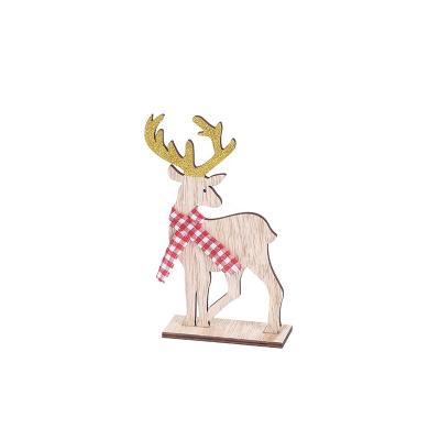 China Christmas ornaments crafts wooden folk elk Christmas decorations standing part for Christmas decoration ornaments for sale