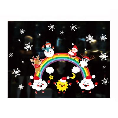 China Cartoon Sticker Cartoon Christmas Tree Wall Stickers Used In Shop Window Stickers PVC Sticker For Room for sale