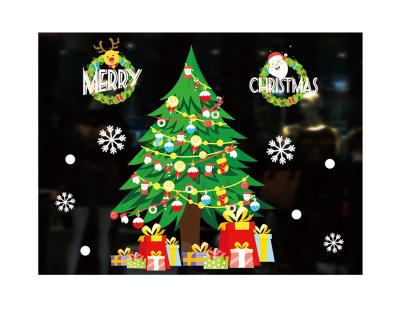 China Cartoon Sticker Christmas Tree on Wall Hanging Decor Window Sticker Christmas Home Interior Decoration for Wall and Window for sale