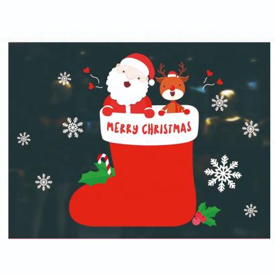 China Cartoon Sticker Christmas Wall Hanging Stickers Used in Shop Window Living Room Door Christmas Decoration Wall Glass Stickers for sale