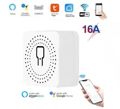 China Tuya Smart Hot Sale 16A Wifi Switch Smart Breaker Supports Tuya App ZigBee Switch Voice Relay Timer Google Home Alexa Remote Control OEM for sale