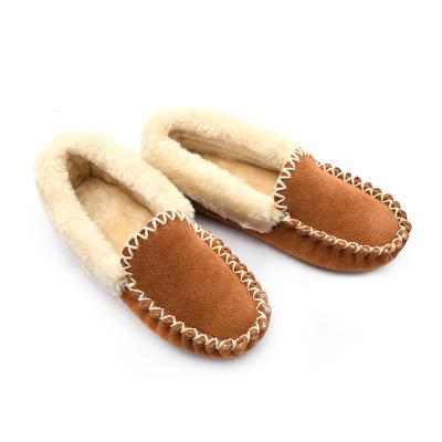 China Women's Breathable Short-tube Wool Winter Low-cut Genuine Leather Snow Boots for sale