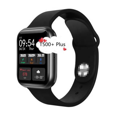 China APP Control 2021 Newcomers Smart Watch T500+ BT Name Heart Rate Blood Pressure Wrist Smartwatch For Android IOS for sale