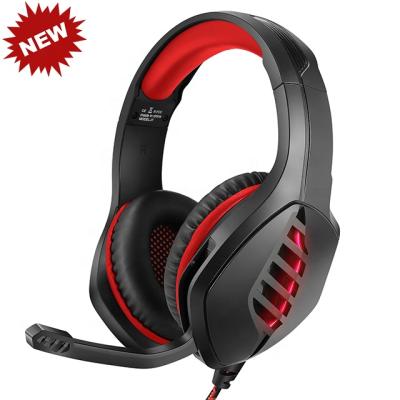 China Cheap J1 Headband Best RGB Noise Cancel Computer Gaming Headset Light Gaming Headphones For Mobile Super Bass Open for sale