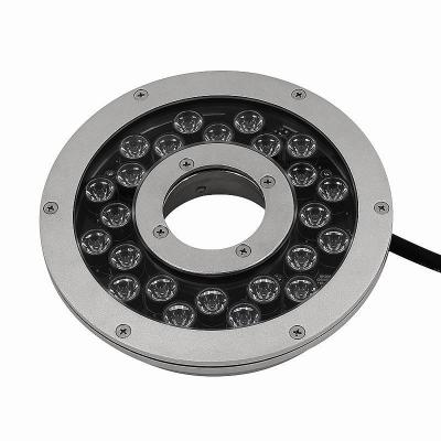 China LANDSCAPE 316L Stainless Steel Round 54W LED Fountain Light Full Color Water Spray Background LED for sale