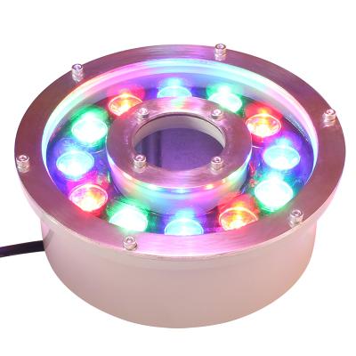 China Economical Aluminum LANDSCAPE 12w DMX RGB IP68 LED Fountain Spout Light LED Colorful Lighting Fountain Lamp for sale