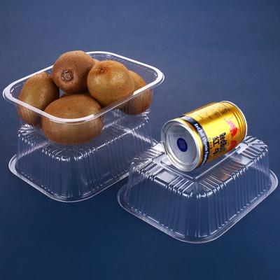 China Plastic Disposable Food Packaging Clear Fruits And Vegetables RPET/PET Food Blister Packaging Tray for sale