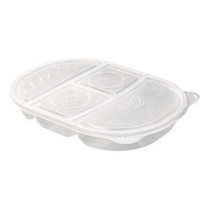 China Food Preparing Microvable Disposable Meal Lunch Food Packaging Containers RPP/pp Clearly 4 Compartment Takeout Lunch Box for sale