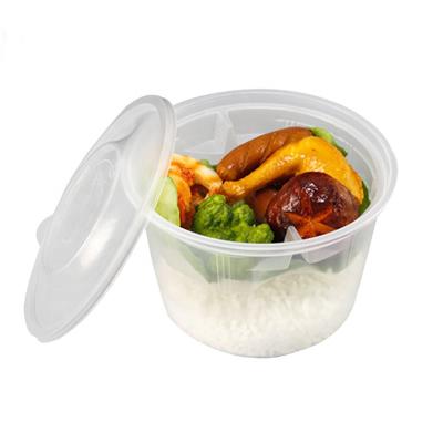 China Food Preparing Disposable Clear Plastic Round Microwave Meal Safe RPP/PP Lunch Box One Time Wholesale Food Container for sale