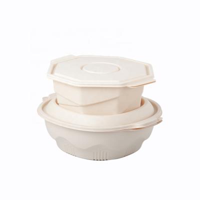 China Bio Degradable Leak Proof Cornstarch Food Container Biodegradable Food Packaging Disposable Takeout Container for sale