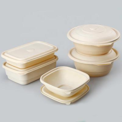 China Eco-Friendly Disposable Cornstarch Box Food Packaging Bio Degradable Containers Degradable Lidded Food Packaging With Lid for sale